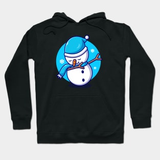 Cute Snowman Dabbing Cartoon Hoodie